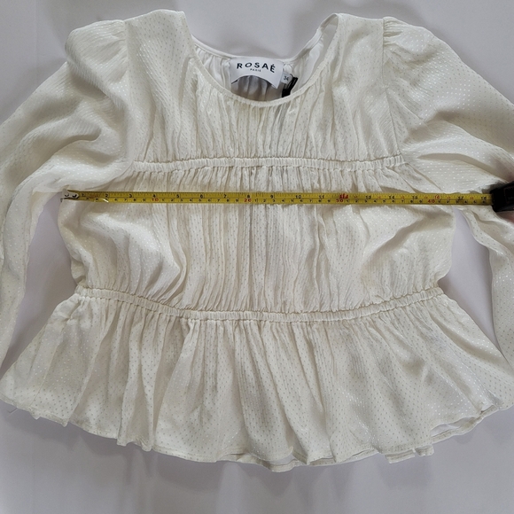 Rosae Paris Le Delaunay Smocked Blouse With Ruffled Wrists In Meringue - Picture 6 of 15